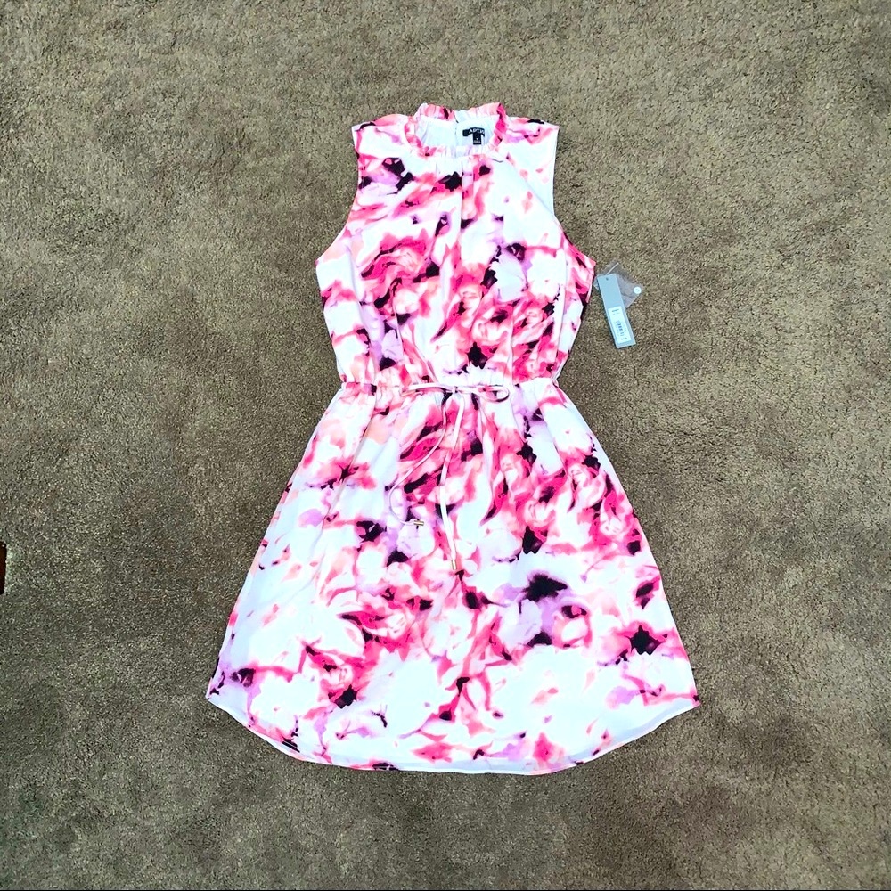Apt. 9 | Ruffle Shift Dress "Daydream Print" [Cream/Pink Abstract] Small NWT!